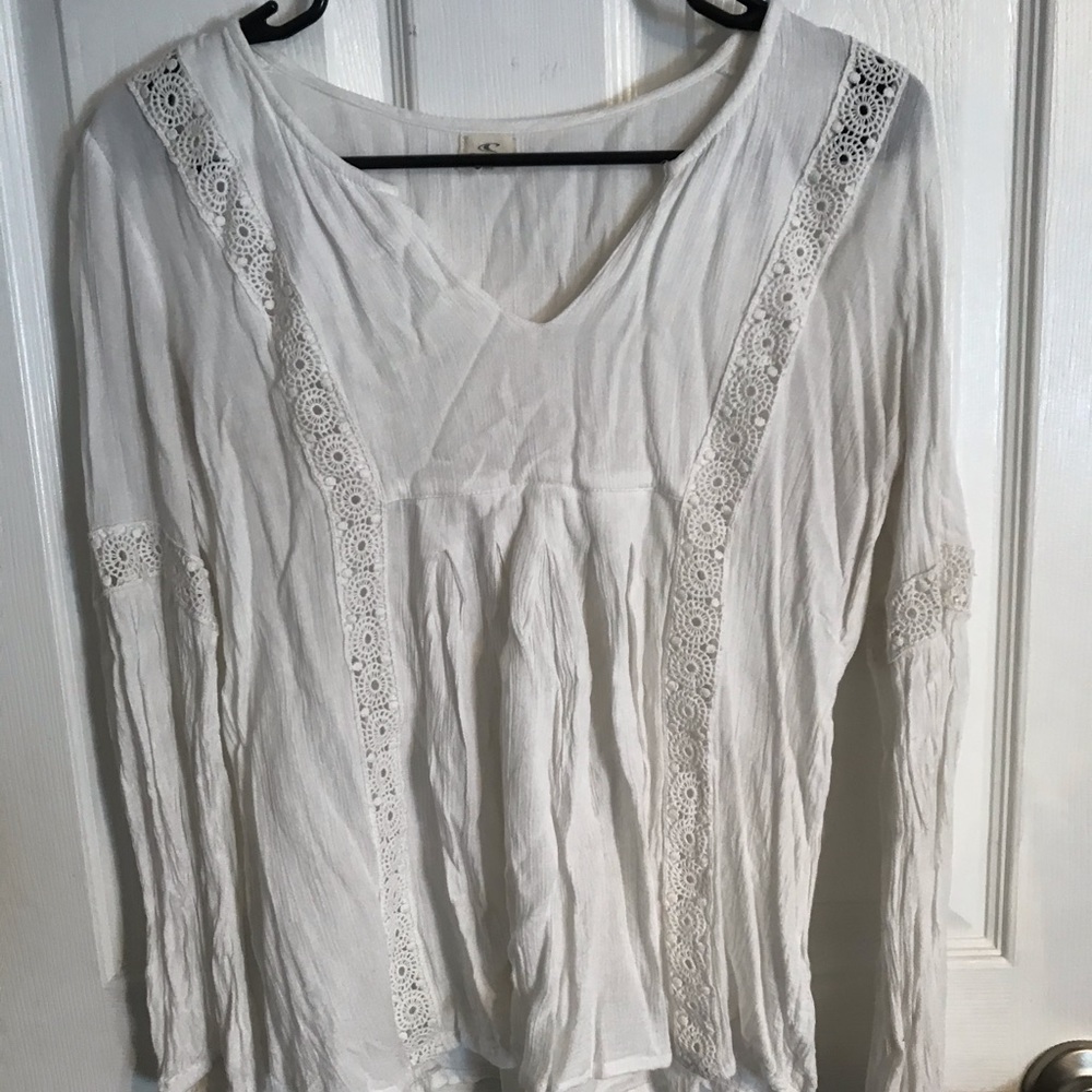 Flowy Long Sleeve White Blouse